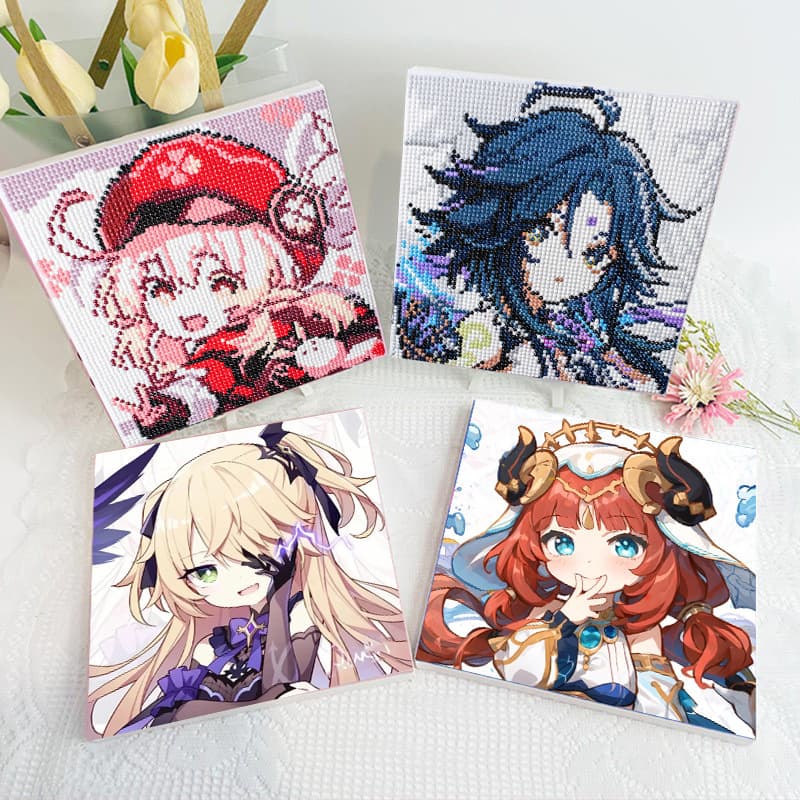 Original God's new diamond painting children's student diy handmade diamond material package with frame cartoon animation educational toy