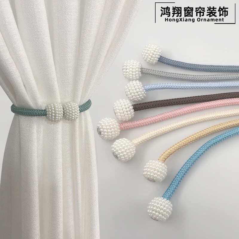 Cross-Border Wholesale Simple High-Strength Magnetic Pearl Clasps, Fabric Storage Ties for Curtain Magnetic Fasteners