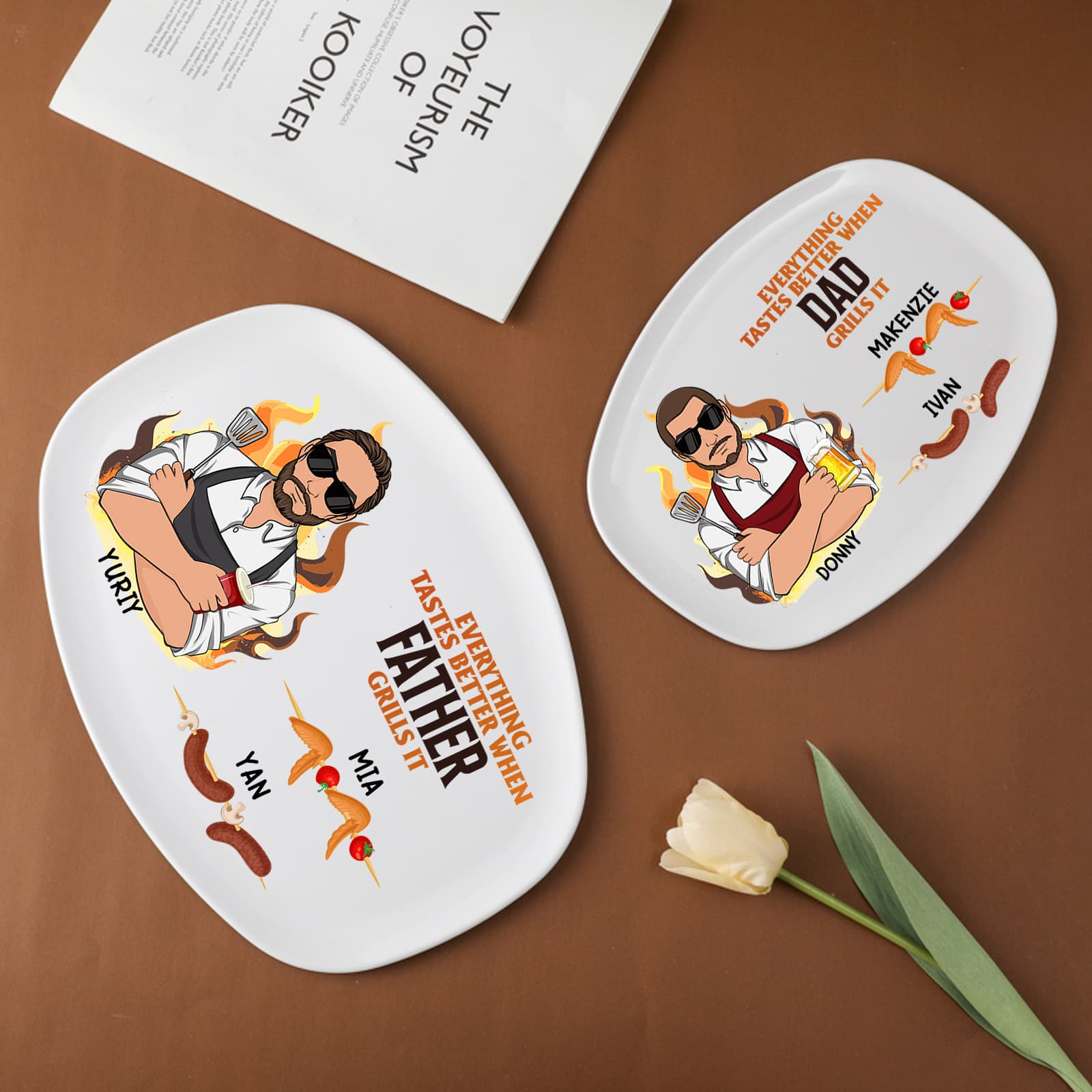 Factory Direct Cross-border Exclusive POD Custom One Piece Drop Shipping Imitation Ceramic Plate Tableware Ornament