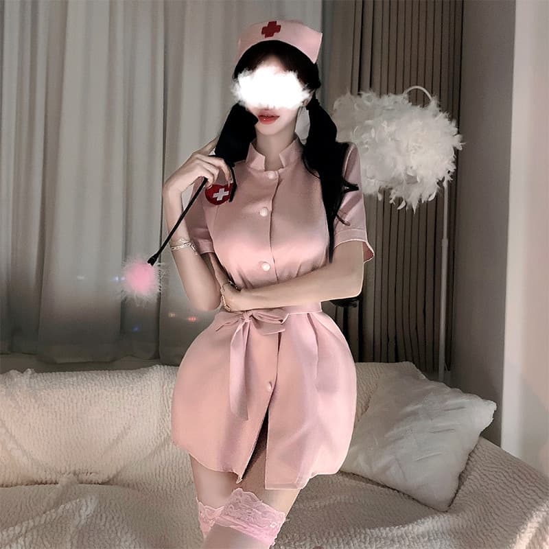 Halloween Sexy Nurse Lingerie Role Play Costume Set