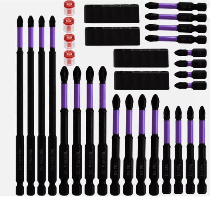 Anti-Slip Impact Driver Bit Set, Magnetic Screwdriver Bits for Electric Drill, High-Hardness Cross Head with Anti-Slip Teeth