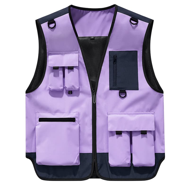 Custom Two-Tone Photographer Vest with Logo Printing for Film Crew, TV Station, and Employee Team Uniform