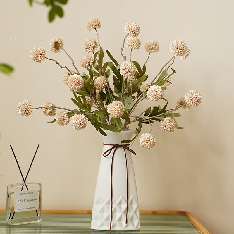 Simulated 5-head dandelion wedding living room decoration mini table tennis chrysanthemum silk flower autumn ball chrysanthemum simulated flower