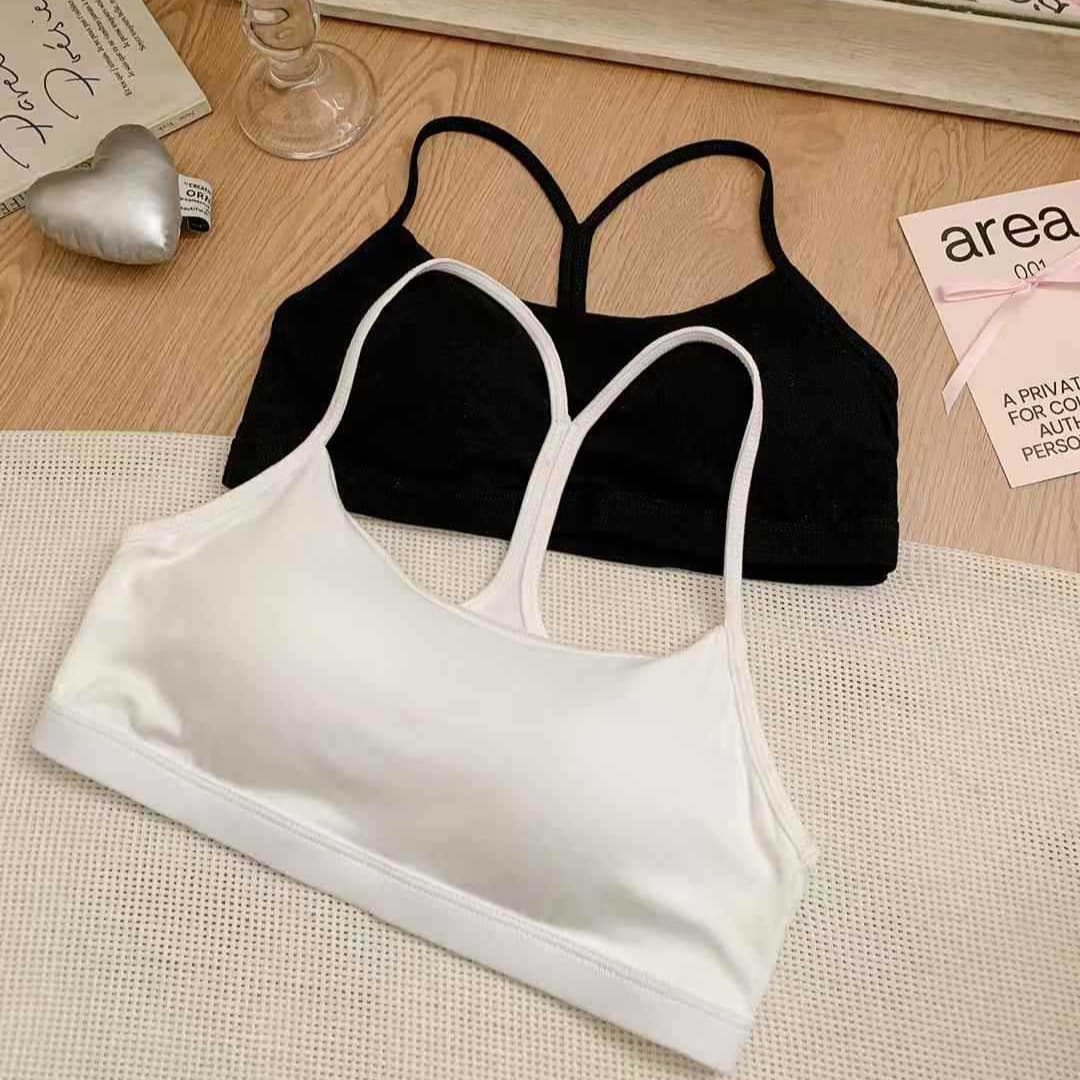 Rayon halter neck backless camisole with cross-back design, padded bralette, layered innerwear, strapless bra