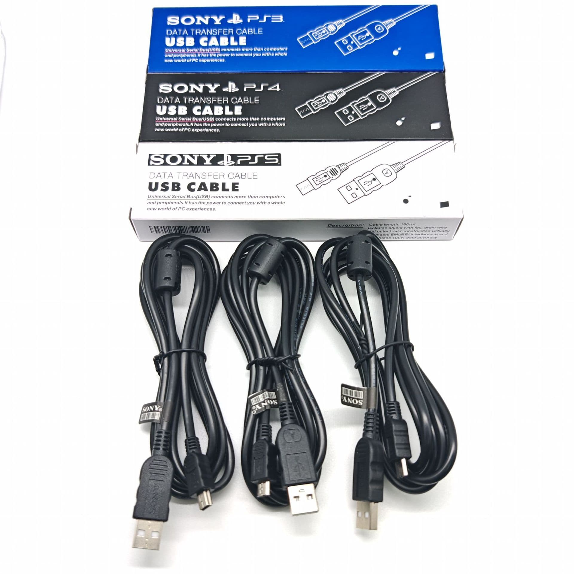 PS3/PS4/PS5 Controller Charging Cable PS3/PS4/SLIM/Pro/PS5 Game Controller Data Cable with Logo