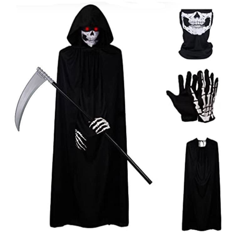 Halloween Witch Nose Set Red Nails Adult Pleated Witch Hat Red Single Layer Witch Death Cloak