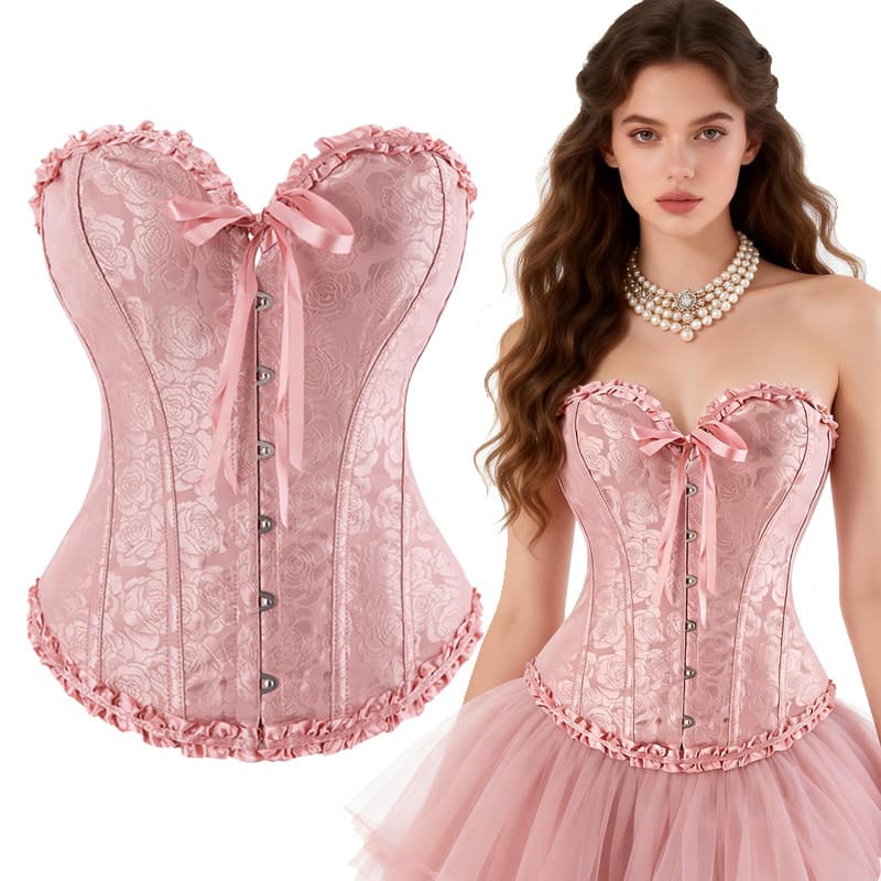 European and American Cross-Border Court Shapewear Fishbone Dress Corset Waist Cincher French Evening Dress Lace-Up Fishbone Bustier