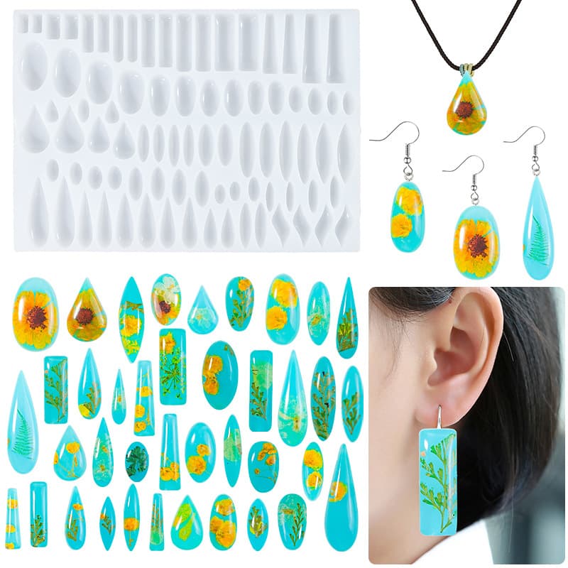 Baijiaxing DIY Epoxy Resin Mold Water Drop Long Pendant Silicone Mold Earring Necklace Crystal Resin Earring Drop