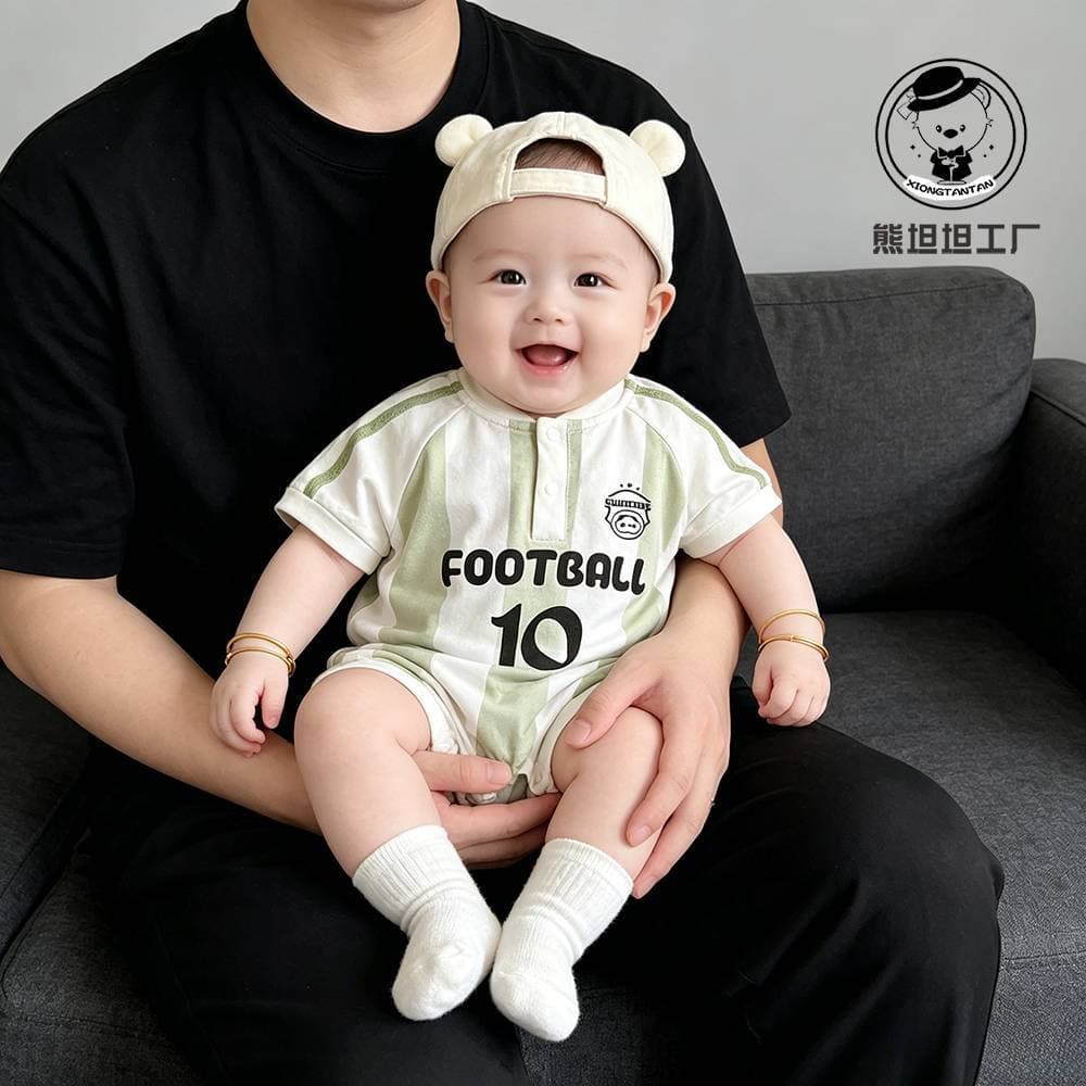 Baby summer clothes for boys, short-sleeved, small-month-old outfits, outdoor clothes, summer infant sportswear, jumpsuits