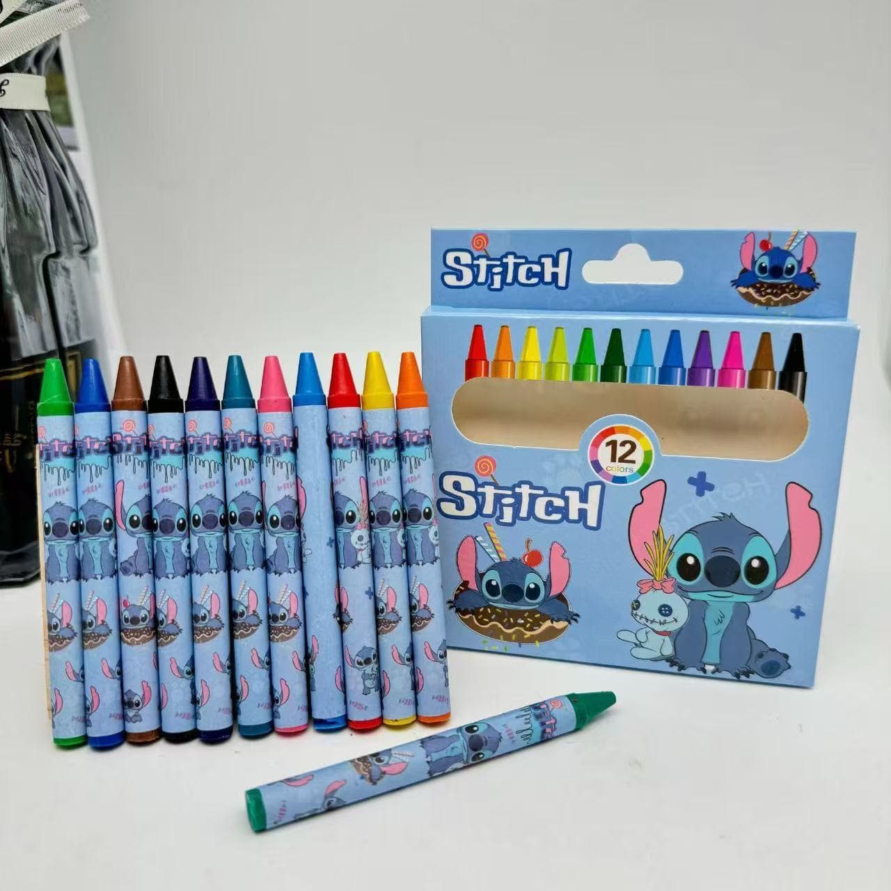 Creative Stitch 12-color crayon student cute Sanrio Stitch diy oil pastel art painting pen