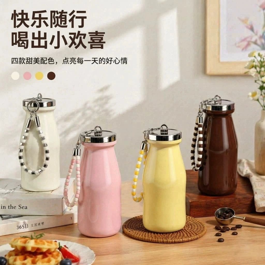New Women's High-Aesthetic Water Bottle, Light Luxury Premium Feel, 316 Stainless Steel Insulated Tumbler, Portable Travel Milk Cup