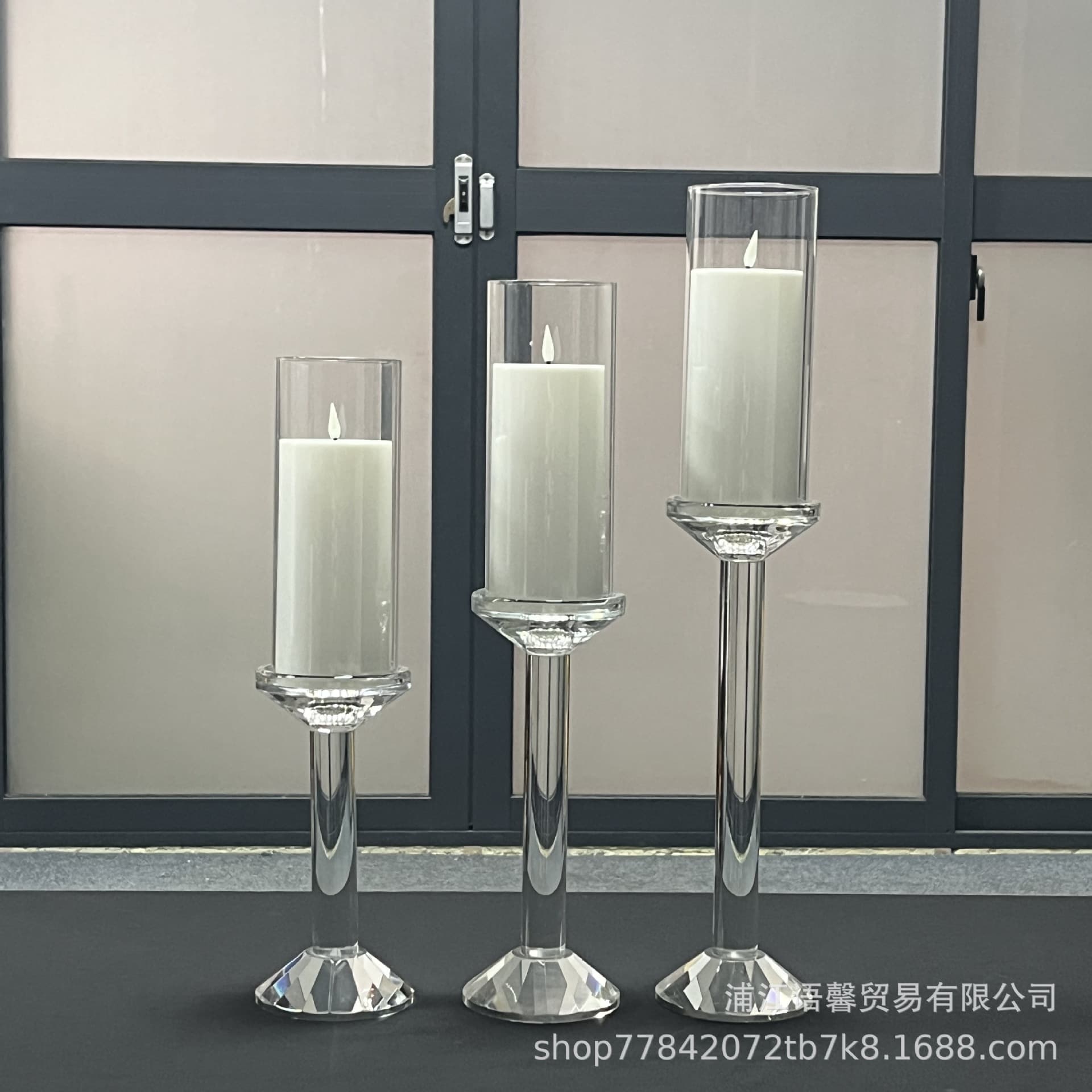 Creative European Crystal Candle Holder Single-Head Glass Candle Holder Wedding Candle Holder Hotel Dining Table Decoration