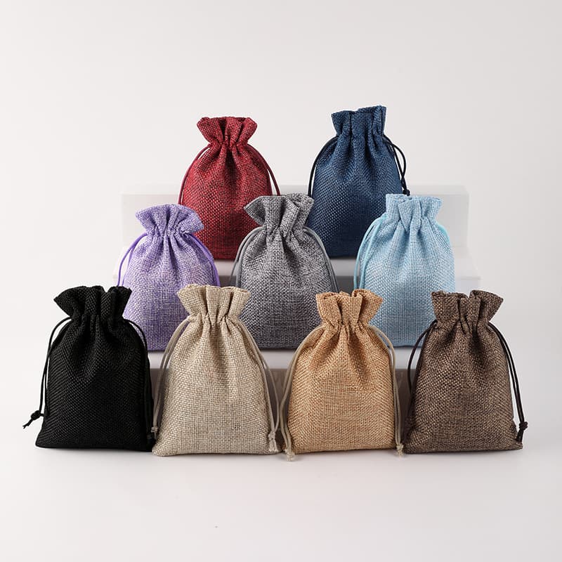 Dustproof Cotton Linen Drawstring Bag For Jewelry Packaging Tea Bag Christmas Gift
