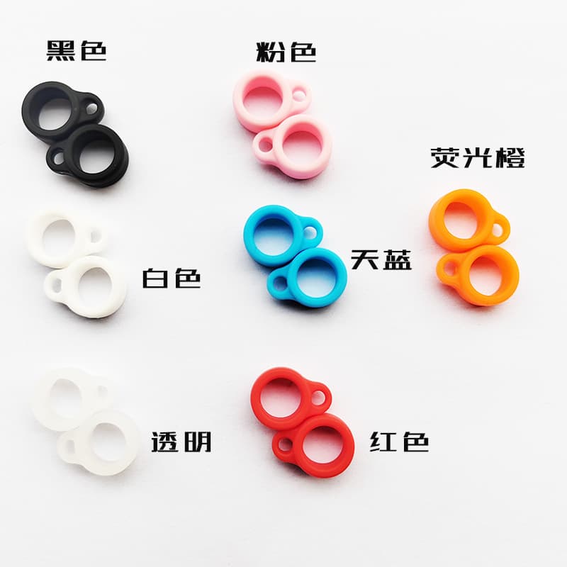 8mm black silicone hanging loop for elderly and children's hearing aids, stylus pens, pencils, ballpoint pens, anti-loss strap protective ring