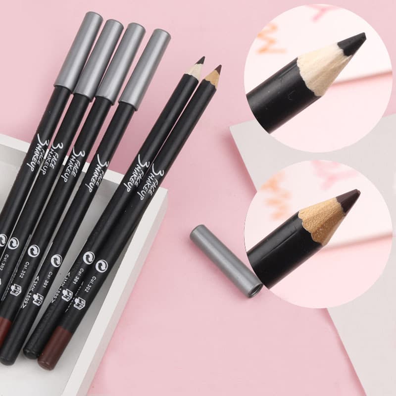 Wholesale makeup eyeliner, waterproof, sweatproof, long-lasting, smudge-proof, beginner-friendly hard-tip pencil lead, eyebrow pencil, brown/black.