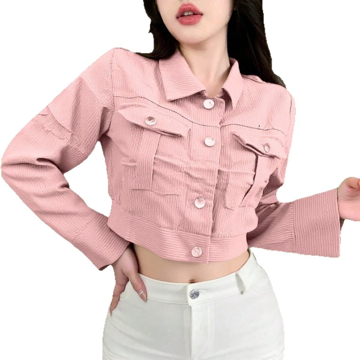 2026 Autumn New Cross-border Amazon Corduroy Jacket for Women Long Sleeve Stylish Top