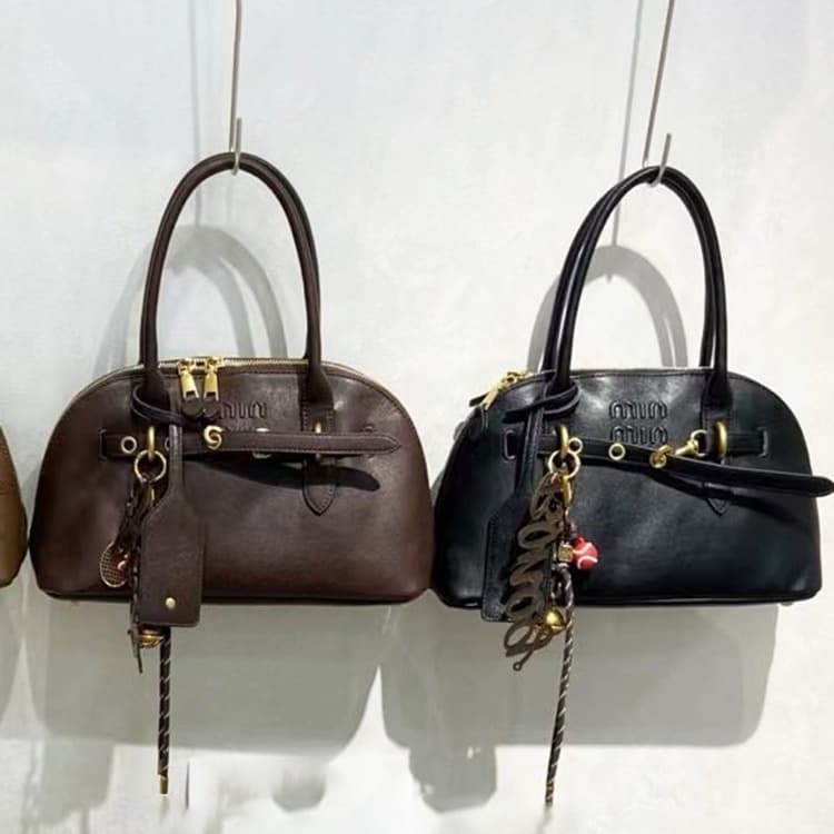 Vintage Bowling Bag for Women, Premium Niche Design Shell Bag, Retro Shoulder Crossbody Bag