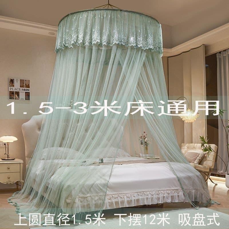 F8H Ceiling Mosquito Net, Round Dome Mosquito Net, Splicing Bed, Home Use, Encrypted and Thickened, Hanging Type, No Installation Needed, Tatami Floor-Standing