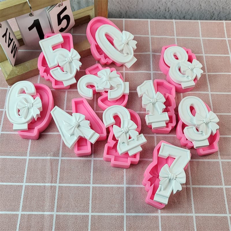 Bow Digital Plaster Ornament Silicone Mold DIY Cement Plaster Decorative Ornament Silicone Mold A9818