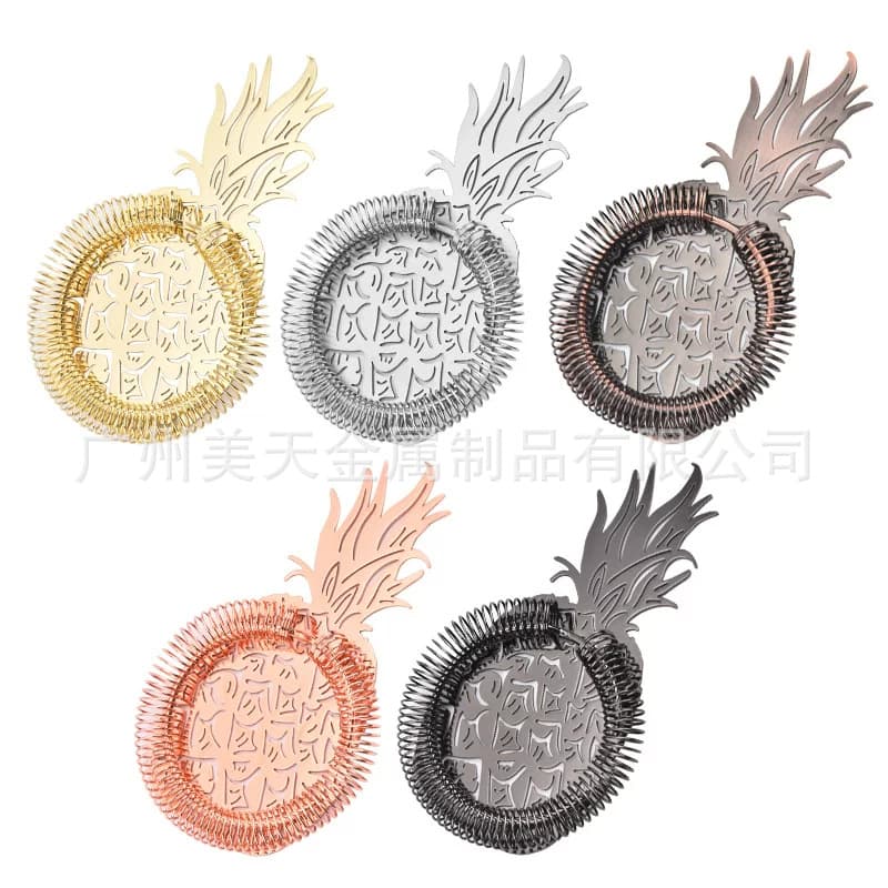 Manufacturer 304 Stainless Steel Pineapple Ice Strainer Creative Bartender Bar Utensil Cocktail Bartending Filter