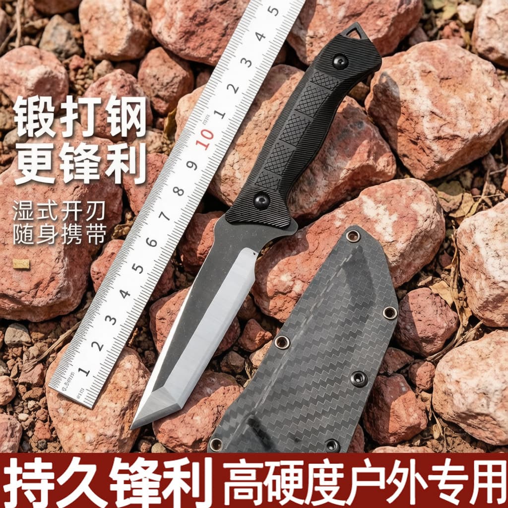 Predator 2026 New K-Sheath Outdoor Multi-Function Small Straight Knife Portable Camping Knife Fruit Knife Hunting Survival Knife