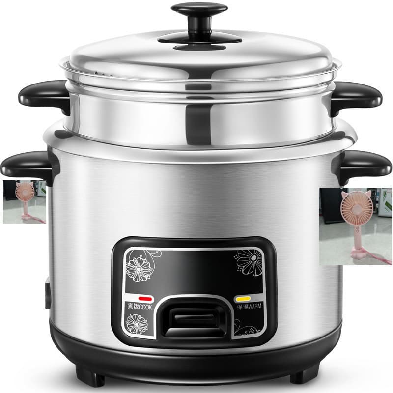 Stainless Steel Electric Rice Pot Steaming and Cooking Rice Cooker - Household Ordinary Old-fashioned Small - Person Liters