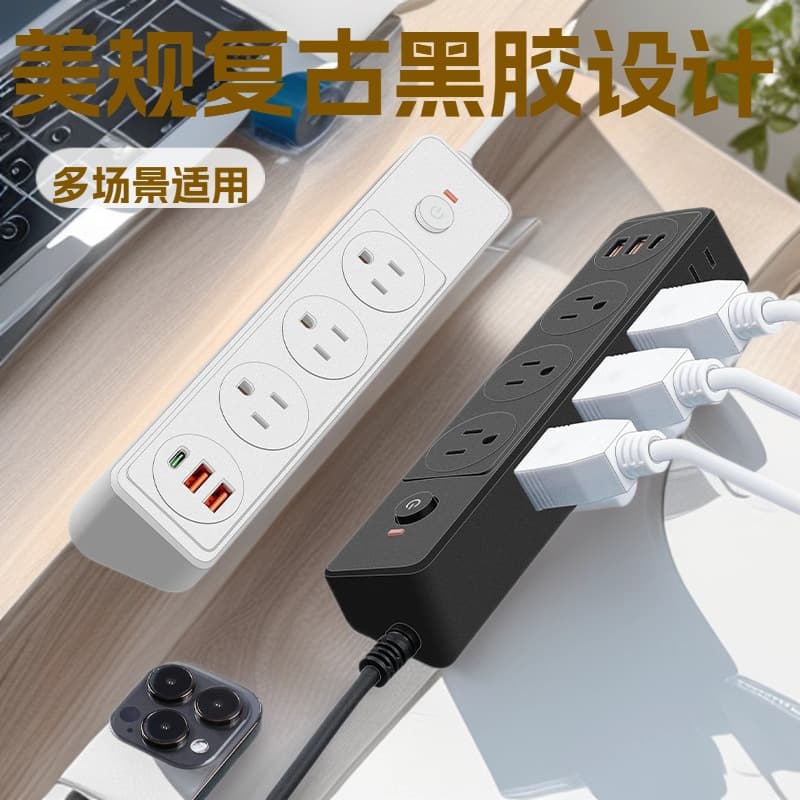 Cross-border Power Strip Supply US Standard 3-Prong Multi-function USB American Plug Strip Extension Cord US Region Power Strip Wholesale
