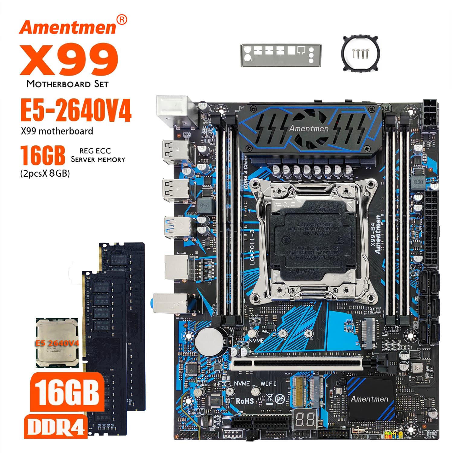 X99 B4 E5 2640V4 2.4GHz 10C 20T 2*8GB 2133MHz RAM Motherboard Sets