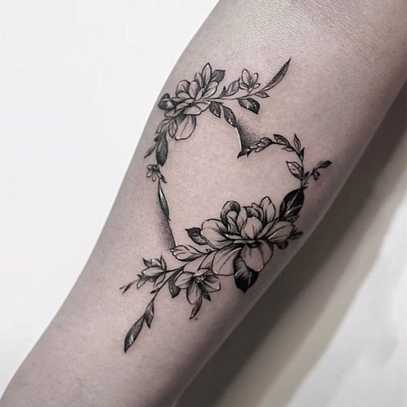 Juice Love Plain Flower Tattoo Sticker Herbal Moon Flower Clavicle Waist Plain Flower Lasting Men's Personality