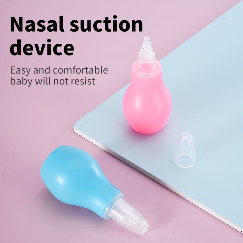 Baby nasal aspirator and booger cleaner, a suction device for infants and children to relieve nasal congestion and remove mucus.