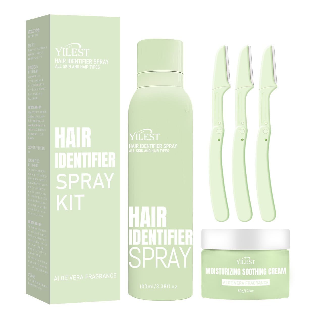 Hair Identifier Spray & Facial Cleansing Aloe Vera Moisturizing Cream Set