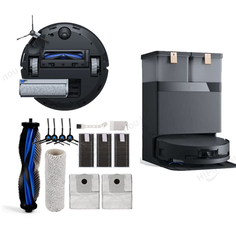 Compatible with Ecovacs X8Pro Omni Robot Vacuum Accessories: Roller Mop, Filter, Dust Bag, Roller Brush, Side Brush