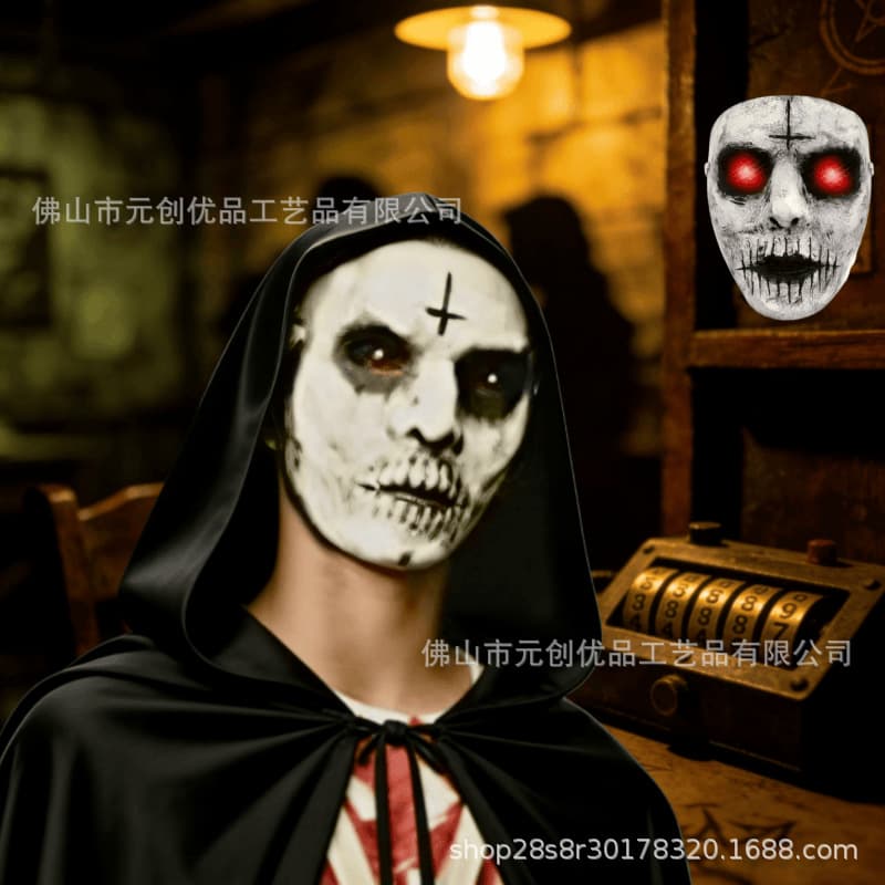 Halloween mask horror skull demon killer luminous mask cross death headgear party haunted house props