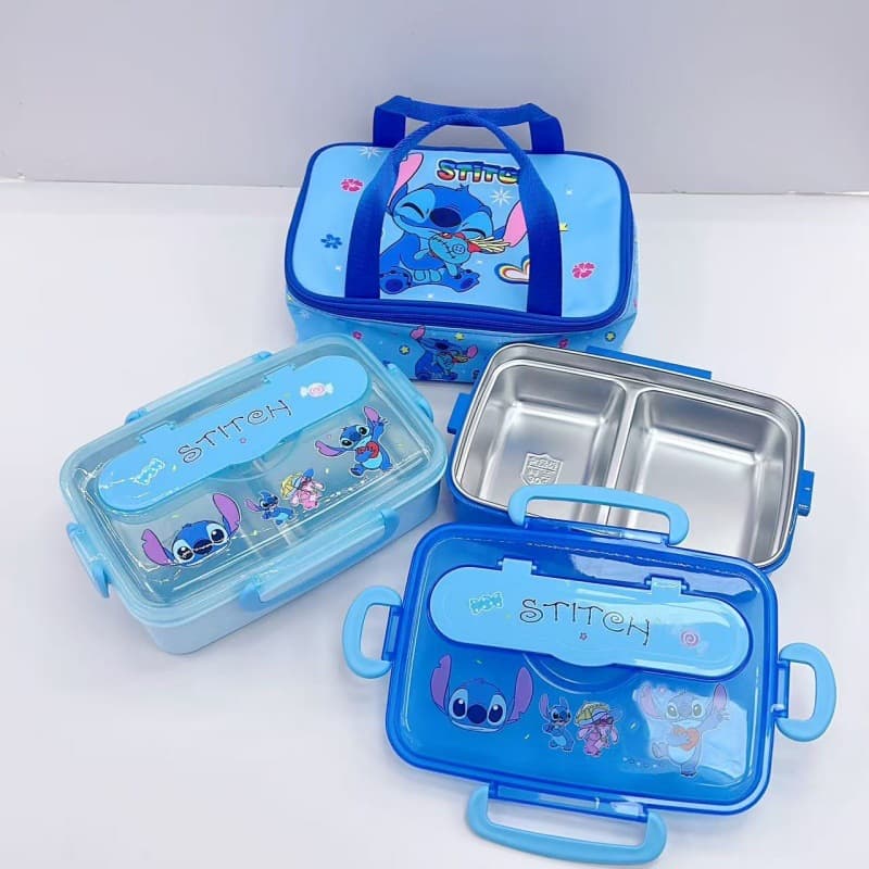 Cartoon 304 stainless steel compartmented lunch box student lunch box lunch box set back-to-school lunch box set compartmented lunch box