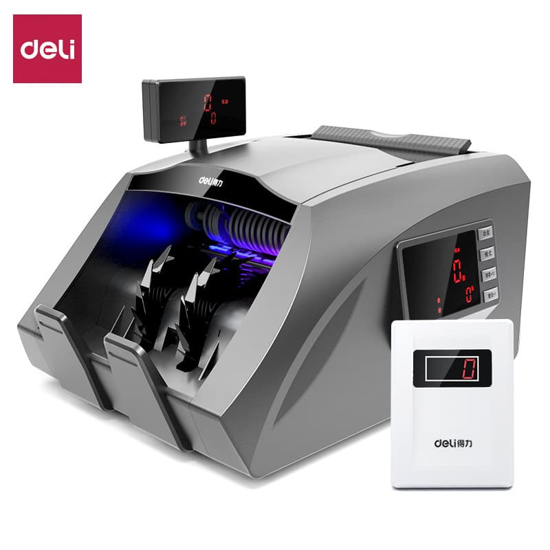 Deli 3910S New Class B Banknote Counting Machine, Banknote Verification Machine, Three-Screen Voice-Controlled Commercial Money Counting Machine 2020