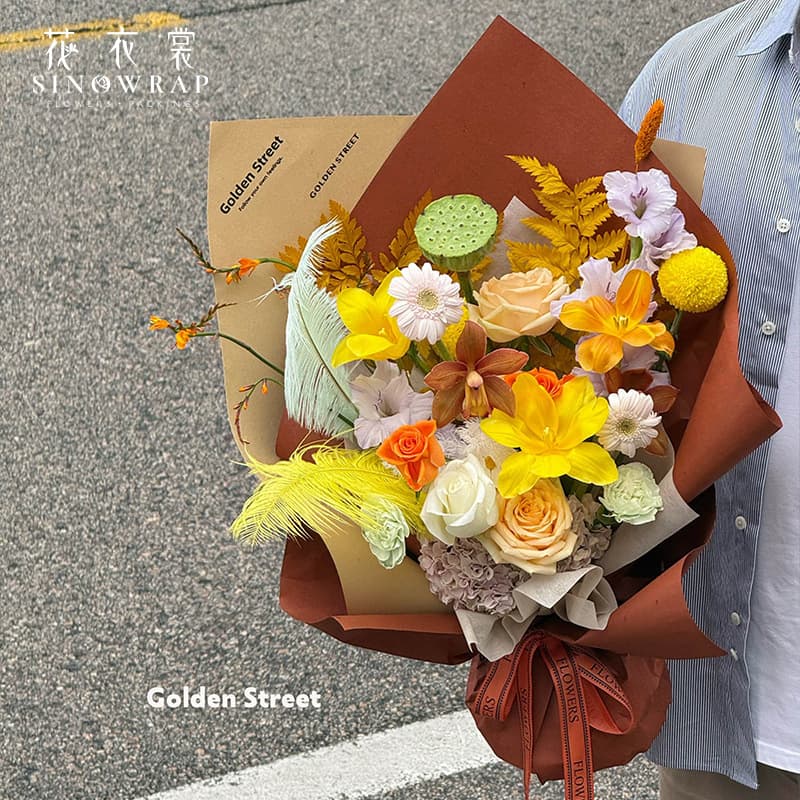 Floral Clothing Fenghua Paper Solid Color Flower Wrapping Paper Thickened Kapok Paper Premium Solid Color Bouquet Wrapping Gift Pack