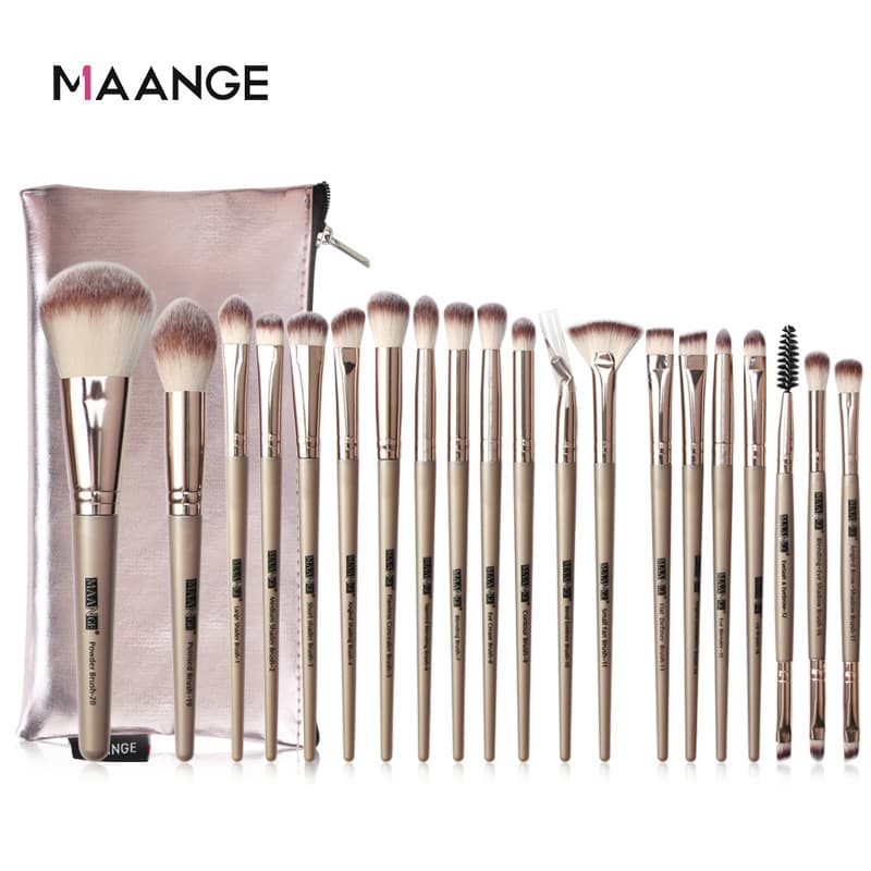 Hot Selling 20-Piece Makeup Brush Set with Brush Bag, Foundation Brush, Eyeshadow Brush, Concealer Brush, Makeup Tools Factory Wholesale