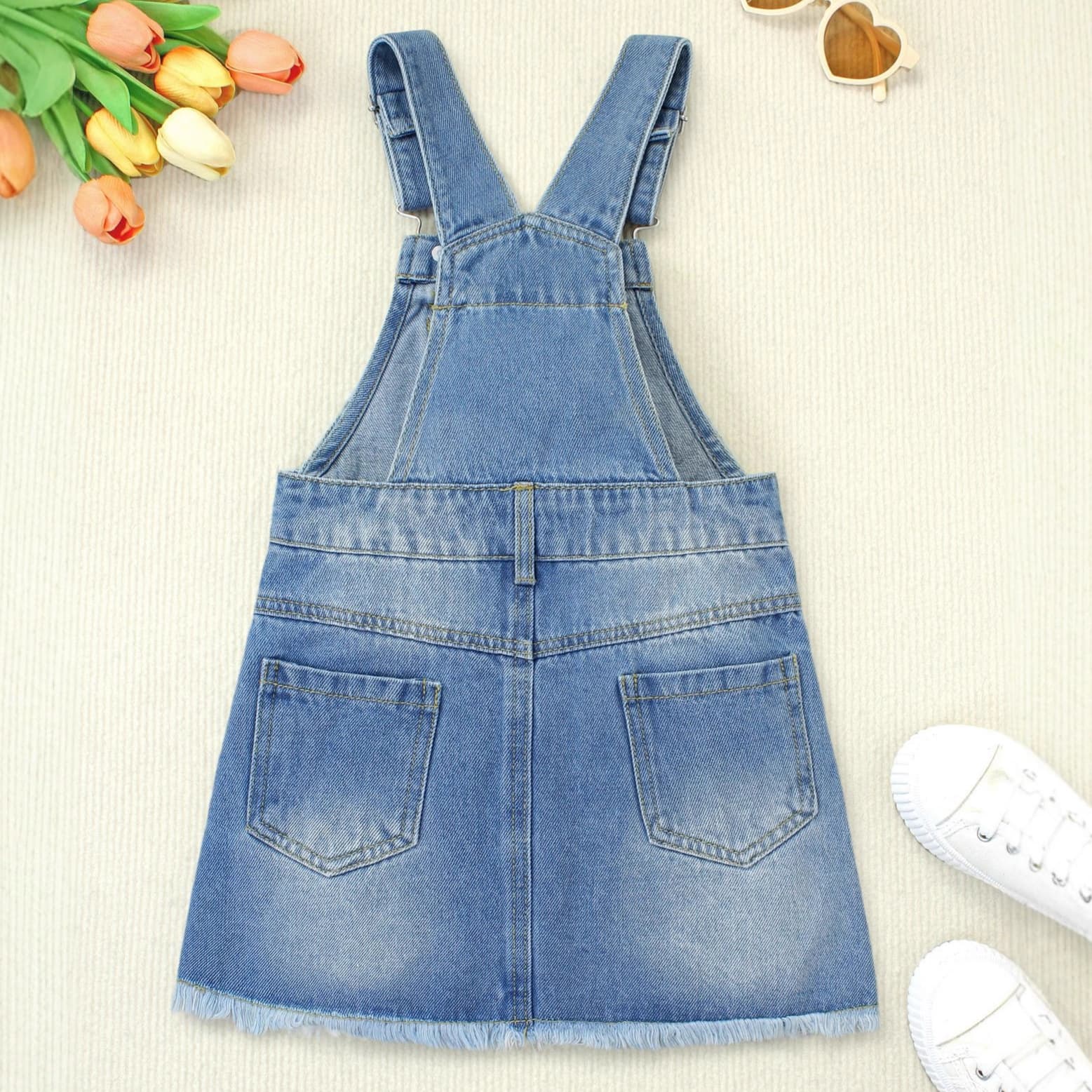 European and American Girls Denim Skirt 2025 Summer New Style Children's Denim Bib Dress Fashionable Trendy New Product