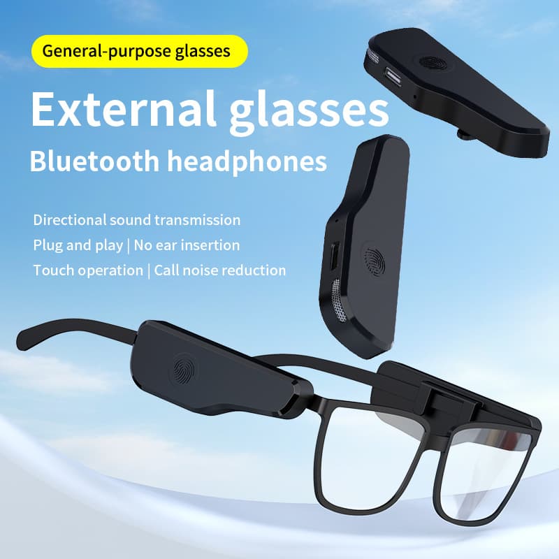 Cross-Border New Clip-On Eyeglass Bluetooth Earphones, Truly Wireless Portable Sports Noise-Canceling Mini Eyeglass Headset