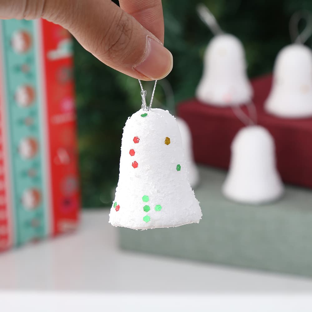 Christmas Tree Bell Ornaments Wholesale Foam Snow Bell Christmas Tree Decoration Hanging Ornaments Christmas Decorations Hanging Ornaments