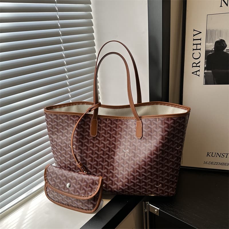 Tote Bag Large Capacity Women's Versatile Handbag with Detachable Pouch, Classic Shoulder Shopping Bag