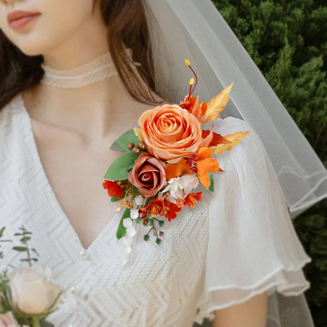 Amazon Wedding Shoulder Flower Corsage Artificial Flower Wedding Banquet Prom Bridal Dress Lapel Flower Sister Best Friend Corsage