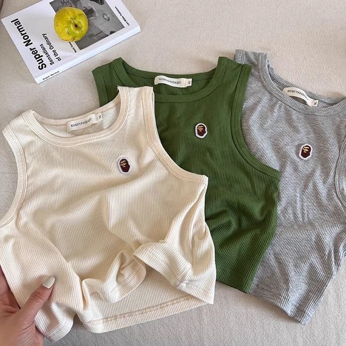 Children's Sleeveless Vest Top for Boys Summer Baby Cute Fashion Solid Color T-Shirt Thin Style t0132A030