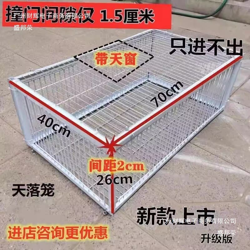 One-Way Bird Cage with Automatic Door Opening, Outdoor Pigeon Trap with Encryption, Can Be Used Continuously