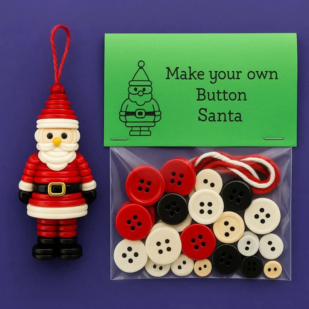 European Hot-selling Button Snowman Ornament Kit Snowman Christmas Creative Button Handmade Hanging Ornament