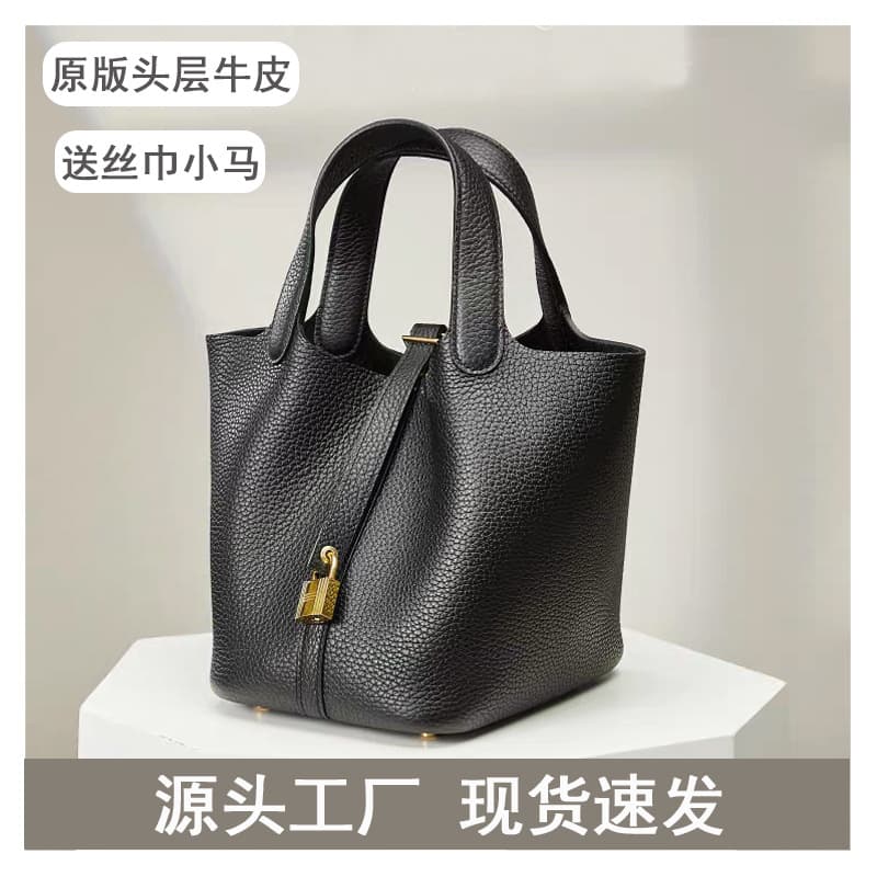 Manufacturer Wholesale First-Layer Cowhide Women's Bag, High-End Handbag, Large Capacity, Versatile for Commuting, Genuine Leather Tote Bag