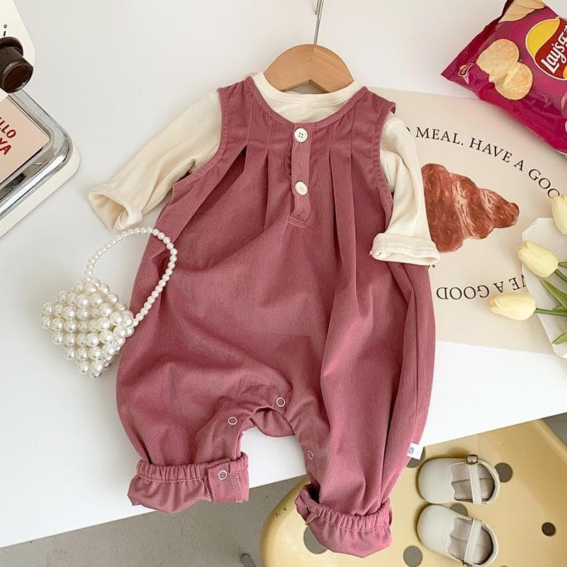 Baby clothes, spring and autumn onesies, baby girl's super cute overalls, infant and toddler autumn crawling clothes