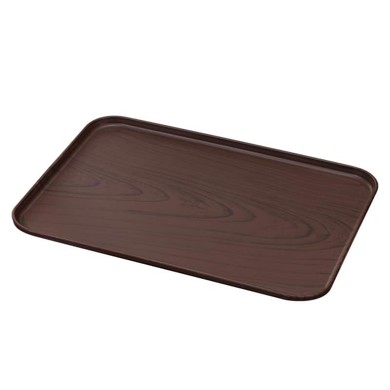 Cross-border Wood Grain Rectangular Tray, Household Plastic Tea Tray Cup Storage Tray, Commercial Cake Dessert Serving Plate