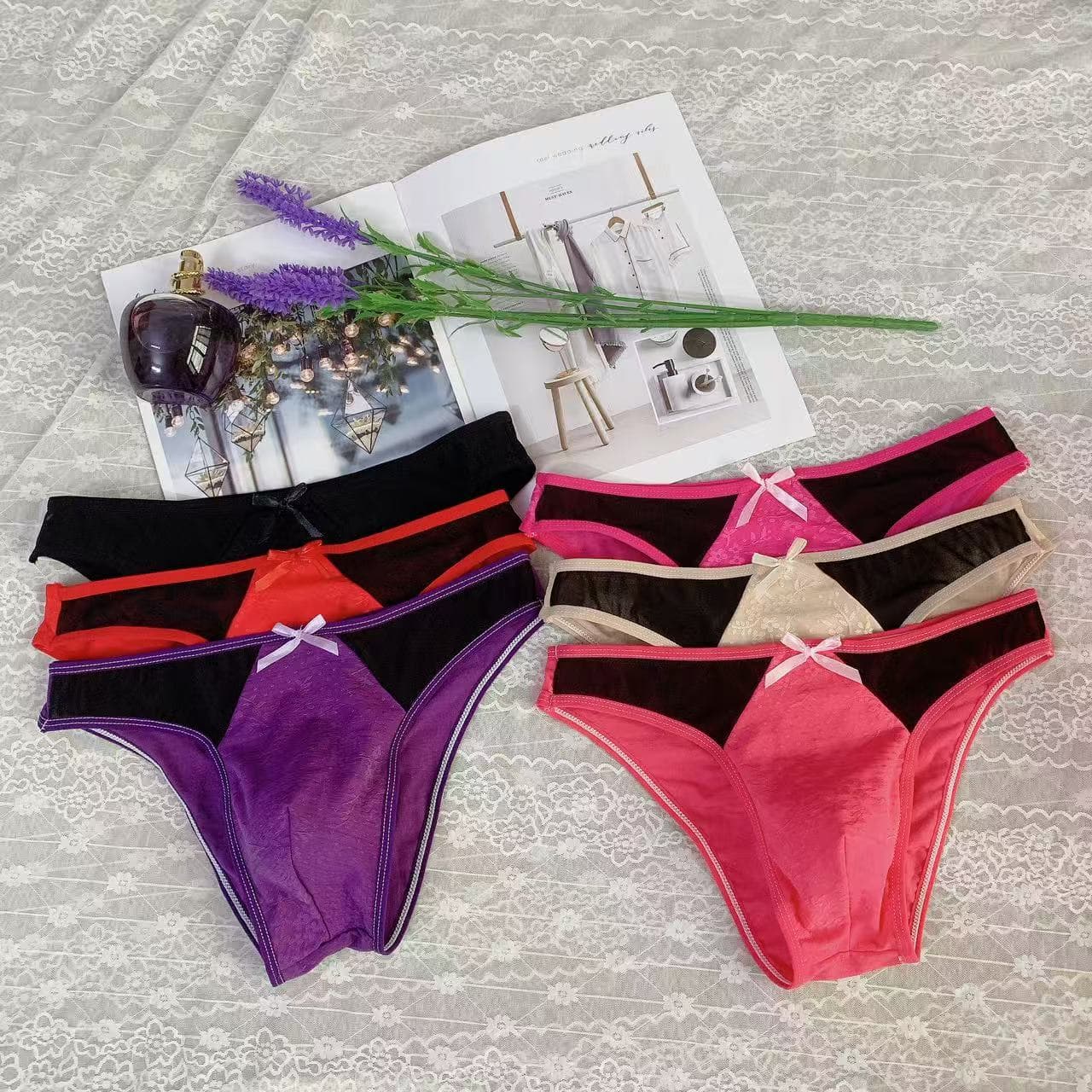 New Trend Comfortable Soft Pattern Breathable Low-rise Men's Triangle Pouch Men's Large Size High-end Underwear