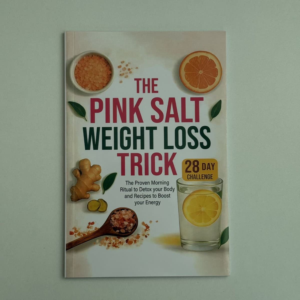 Cross-Border New Model Notebook with Customized Logo, Meal Plan Book, 28-Day Health Plan, Pink Salt, Weight Loss Tips, Recipes
